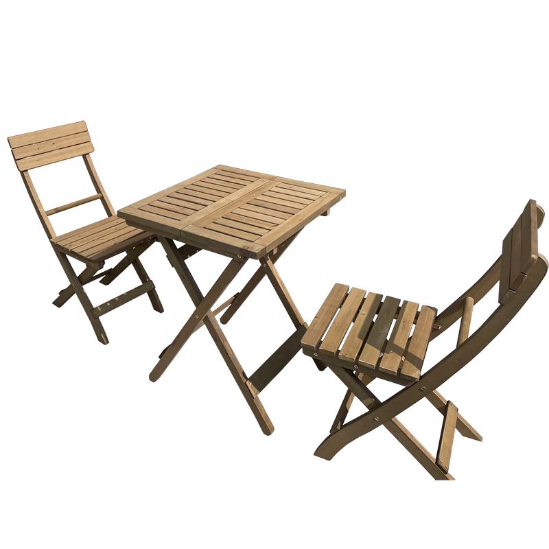 Wood Folding Outdoors Dining Chairs Armless Open Back Side Chair