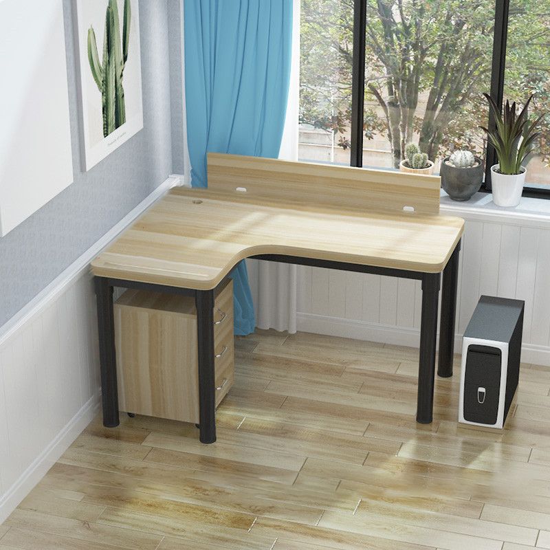 Industrial Office Desk Manufactured Wood L-Shape Writing Desk (Cabinet not Included)
