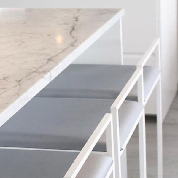 Modern Backrest Armless Counter Stool Iron Kitchen Bar Stool with Cushion and Pedal