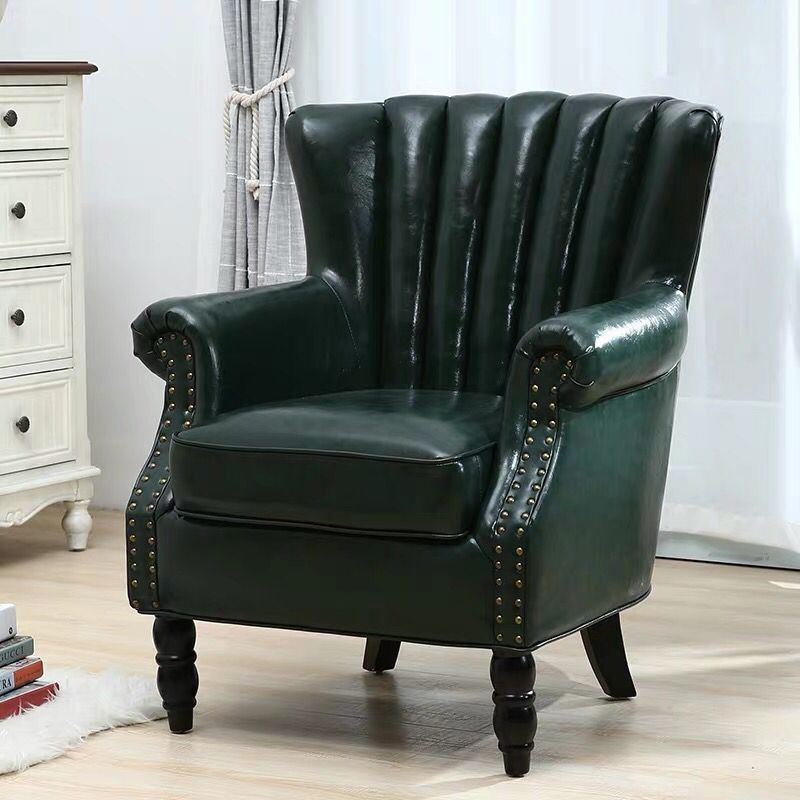 Modern 29.5"W Rolled Arms Nailhead Trim Single Sofa Chair with Sewn Pillow Back