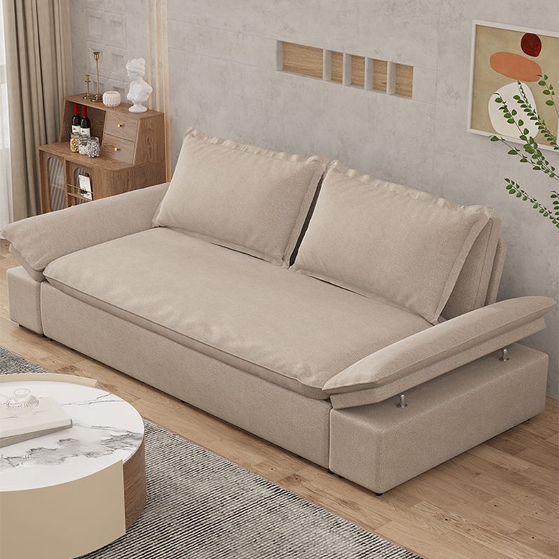 Beige Faux leather Sleeper Sofa 32.28" Wide Sofa Bed with Detachable Mattress