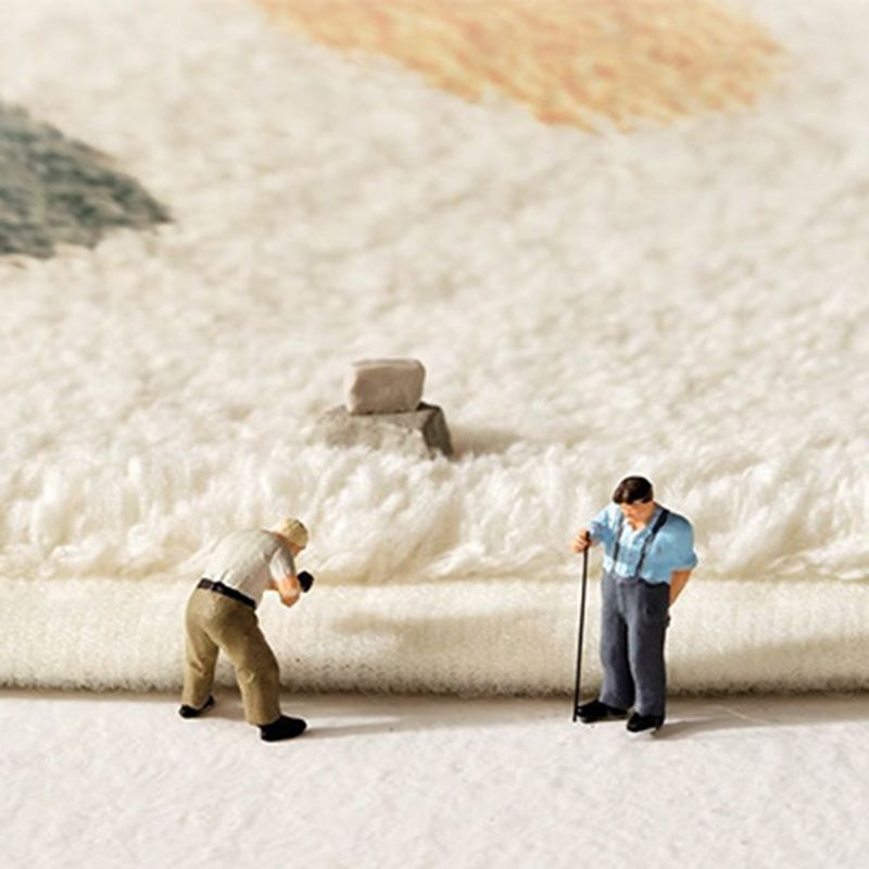 Line Art Rug Rectangle Shape Stain Resistant Rug for Home Decor