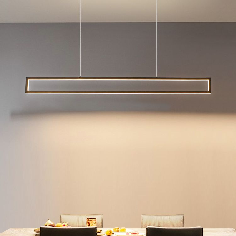 39.3 pulgadas de longitud Rectangular LED Light Light Acrylic Acrylic Simplicity Style Lámpara suspendida para sala de estar