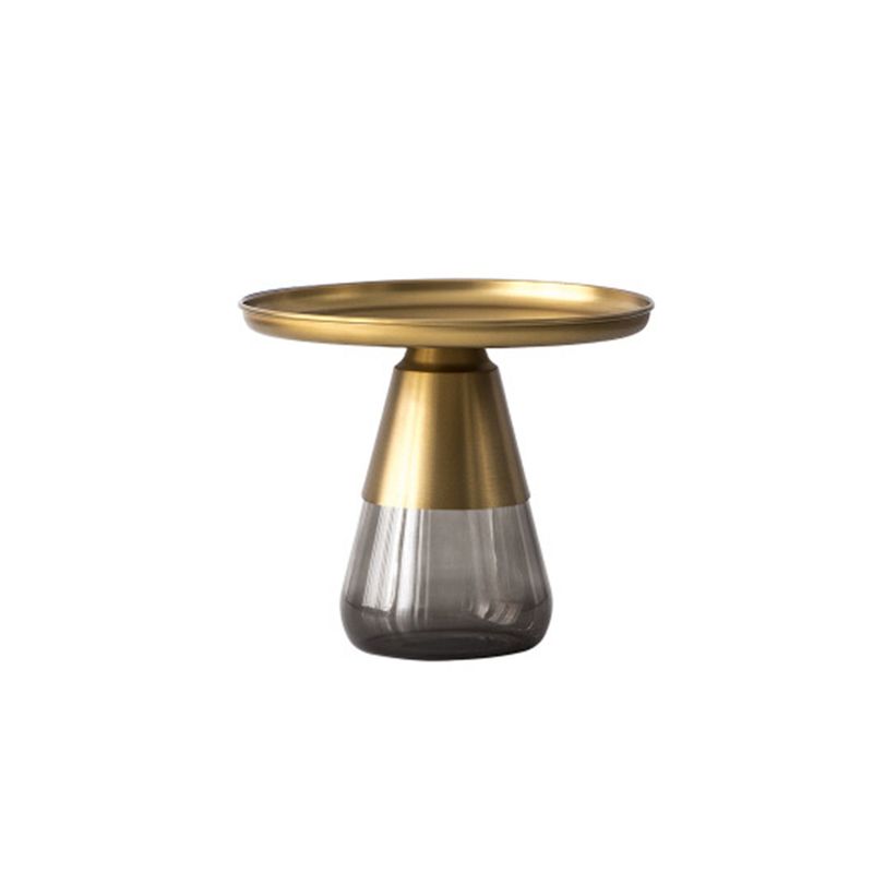 Pedestal Base Design Black/gold Countertop Metal Frame Glass Base Round Side Table