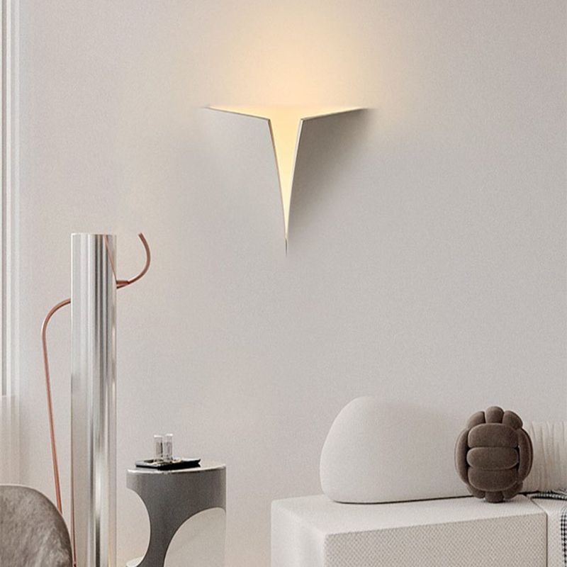 Contemporary Geometric Shape Wall Lamp Plaster Shade Wall Lighting for Living Room
