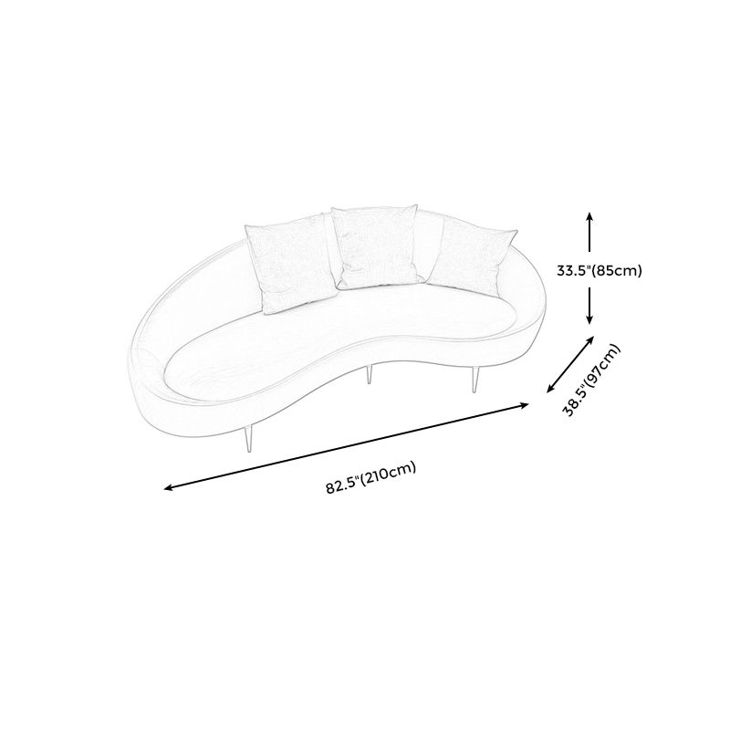 Beige Scandinavian Sofa with Tight Back 93' Wide for Living Room