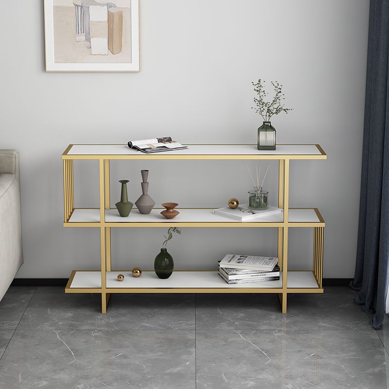 Modern Style Etagere Bookcase Open Back Metal Home Bookshelf