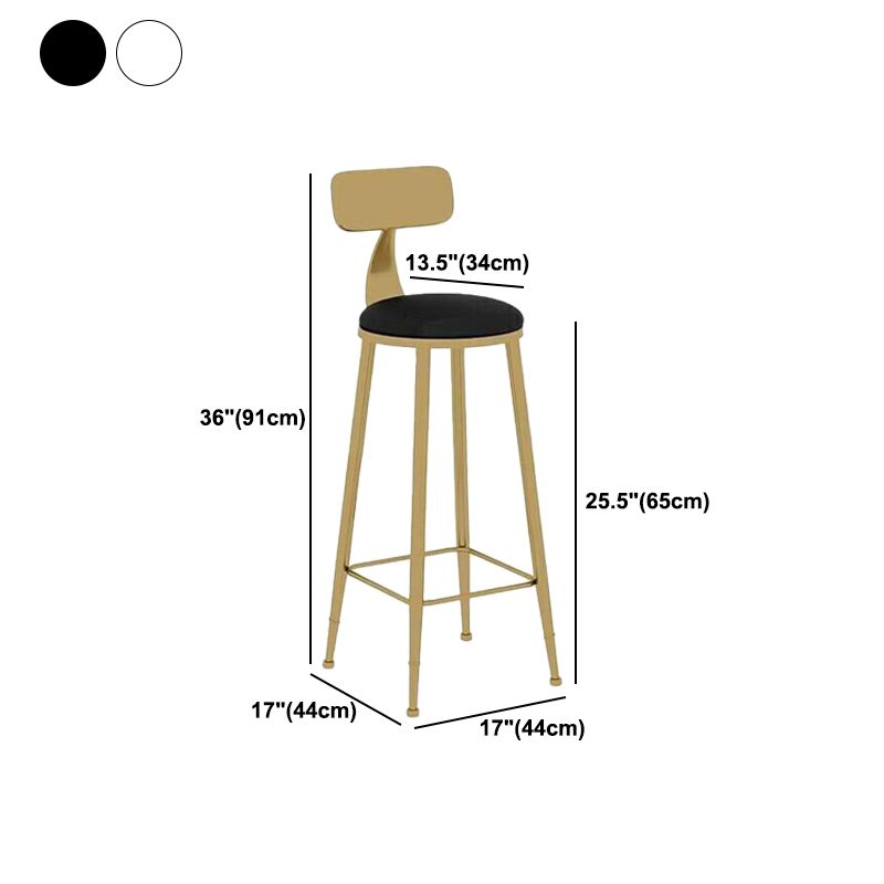 Nordic Style Leather Upholstered Barstool Gold Base Bar Stool for Living Room