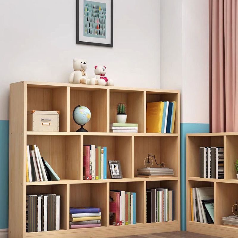 Contemporary Wooden Bookshelf Geometric Shelf Bookcase for Home Office
