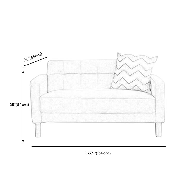 Standard Biscuit Back Settee Sofa Contemporary Square Arm Settee Loveseat