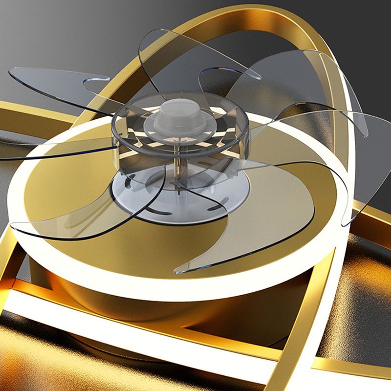 Oval 3 - Light LED Fan Light in Black / Gold Modern Ceiling Fan