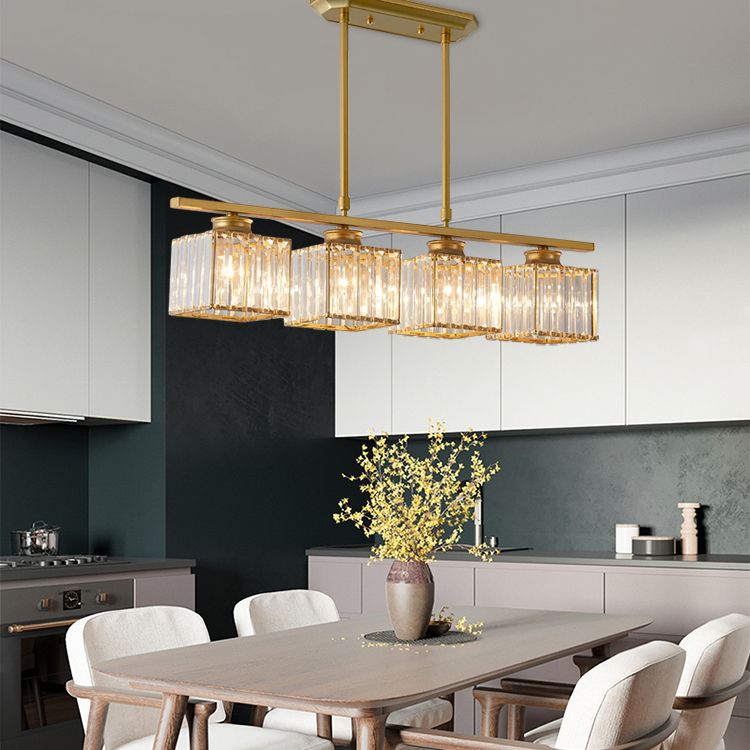 Square K9 Crystal Shade Island Light Contemporary Simplicity Lighting Freeture per cucina della sala da pranzo