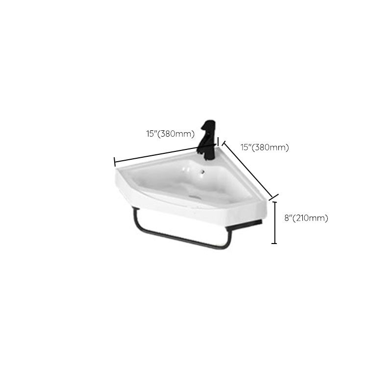 Contemporary Bathroom Sink with Pop-Up Drain Resin Specialty Wall Mount Bathroom Sink