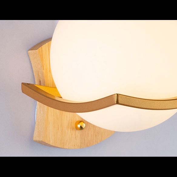 Nordic Postmodern Ball Single Head Glass Led White Wall Lamp