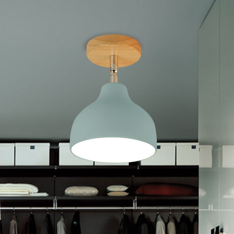 Plafonnier dôme moderniste 1 ampoule métal angle réglable semi encastré plafonnier, blanc / rose