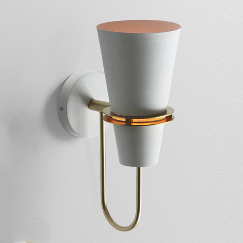 Modern Style Tapered Shape Wall Sconce Metal 1 Light Sconces for Bedroom