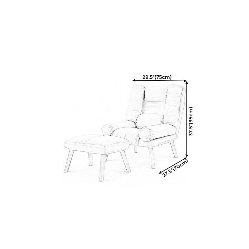 29.52"Wide Cotton Blend Arm Chair with Basic Four Legs Pillow Back Armchair