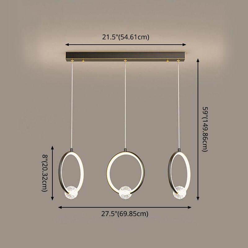 Ring-Shaped Hanging Pendant Light Modern Metal LED Indoor Suspended Lighting Fixture