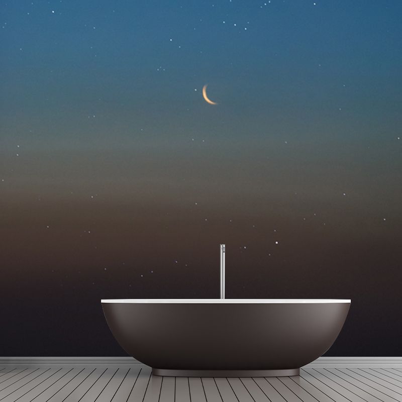 Crescent and Star Afar Mural Modern Washable Living Room Wall Art, Custom Size Available