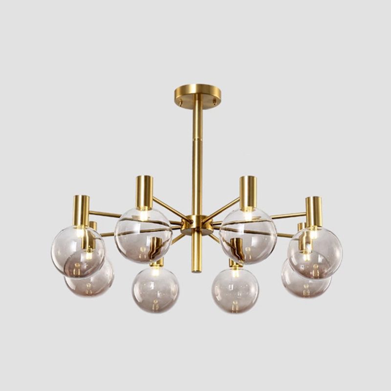 Modern Style Clear Glass Ball Chandelier Light Simplicity Multi Lights Suspension Lamp for Dining Room