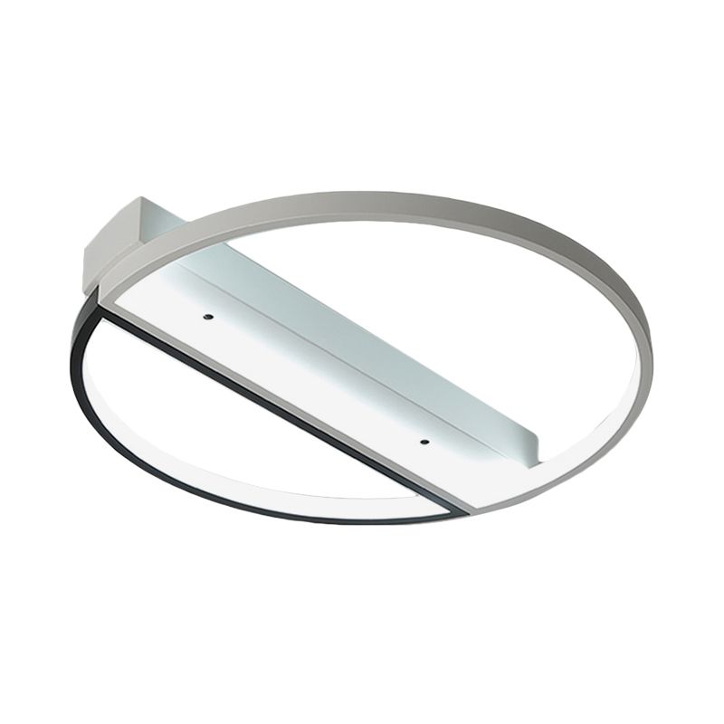 Schwarz-weiße Ring-Unterputzbeleuchtung, minimalistische Acryl-LED-Deckenleuchte mit warmem/weißem Licht/stufenlose Dimmung mit Fernbedienung, 17"/21,5" breit
