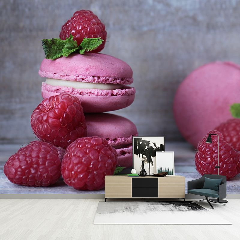 Heerlijke Macaron muurschildering behang zachte kleur hedendaagse wandbekleding voor dessertwinkel