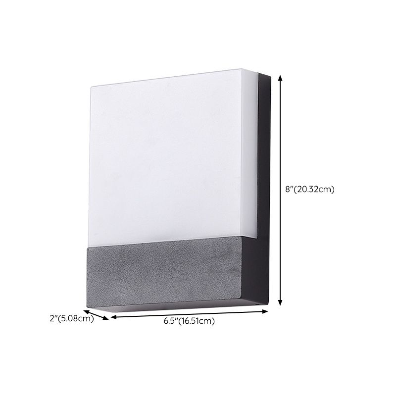 Modern LED Wall Lamp Square Waterproof Wall Mount Lamp with Acrylic Shade for Garden