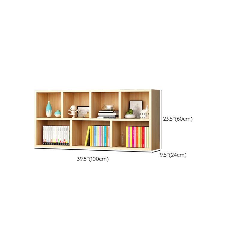 Closed Back Standard Bookshelf Wooden Contemporary Bookcase with Shelves