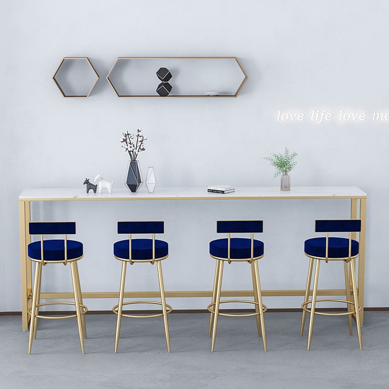 Rectangle Sintered Stone Bar Table Trestle Base Dining Table for Kitchen Living Room