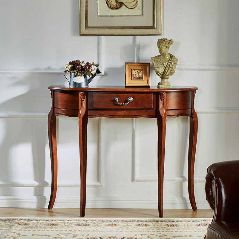 33.46" Tall Solid Wood Console Table 1-drawer Accent Table for Hall