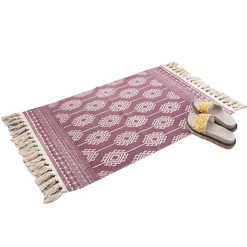 Stilvoller Boho Chic Teppich Multi -Farb geometrisch Teppich Haustierfreundlicher Quasten Teppich für Mädchenzimmer