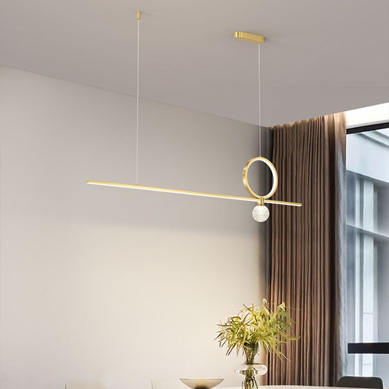 Minimalist Hanging Island Light Metal LED Hanging Lighting Fixture for Sitting Room