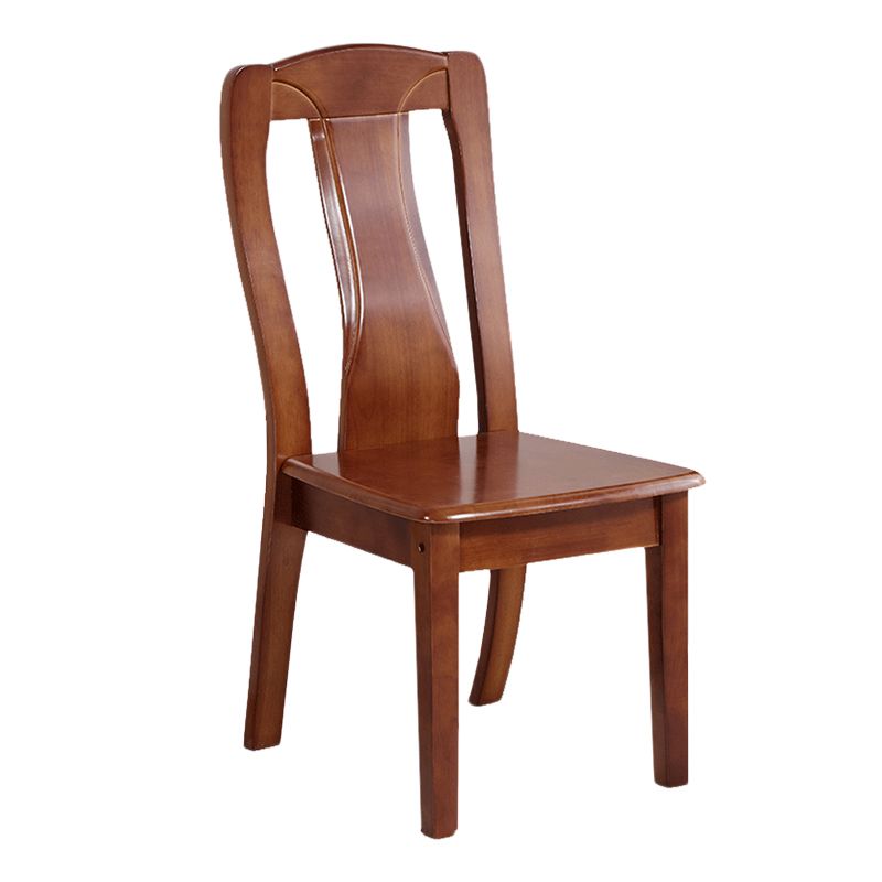 Chaise de salle à manger traditionnelle en bois massif, chaise latérale à dossier à lattes pour la maison