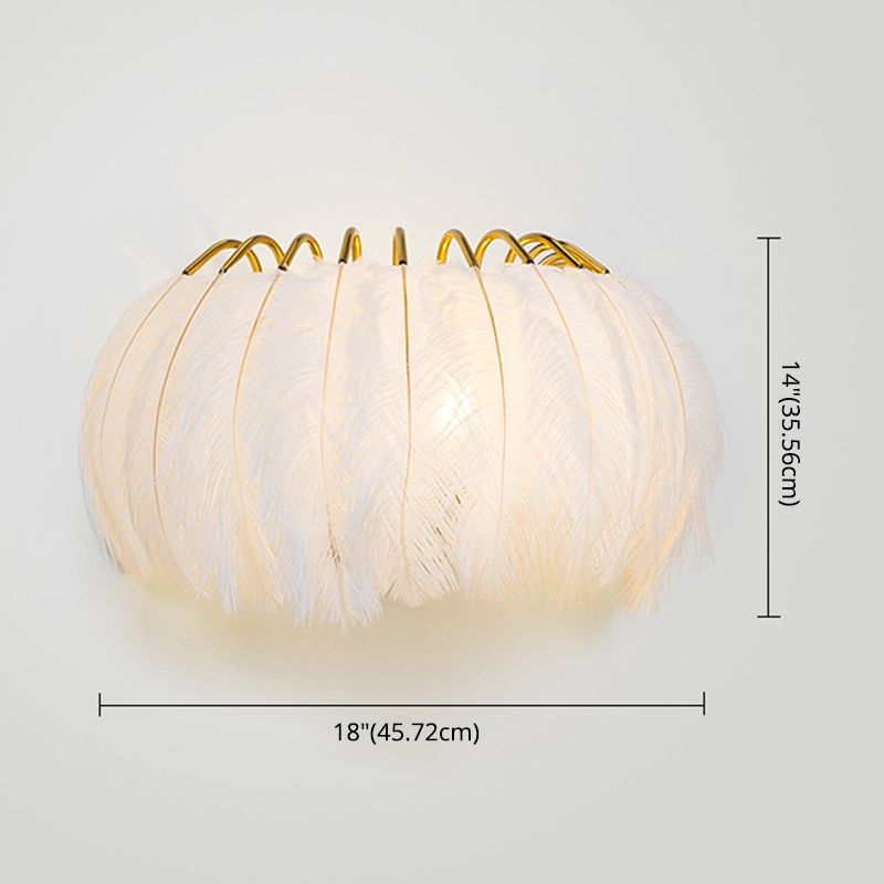 Nordic Feather Wall Sconce Light Ambient Lighting Sconce Light Fixture for Bedroom
