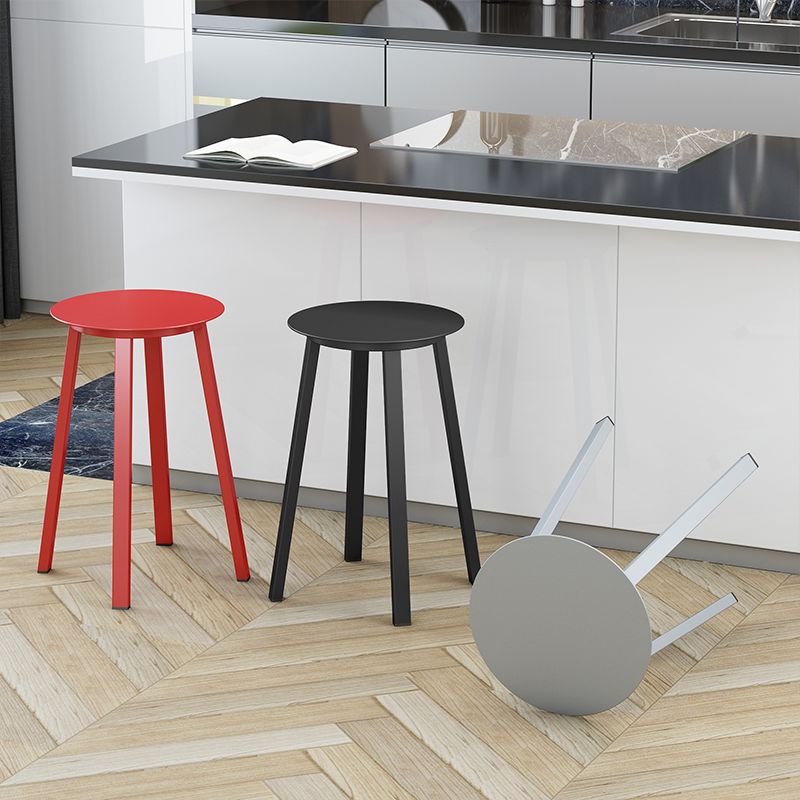 Modern Design Backless Swivel Barstools for Home Armless Stools with Metal Base