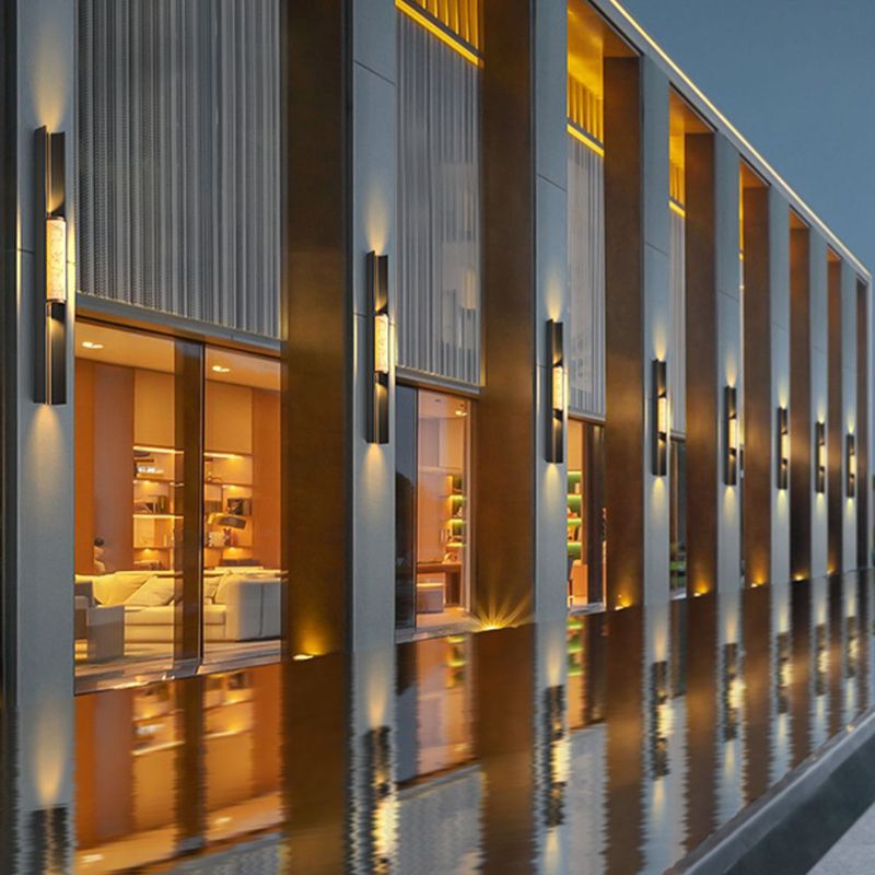 Contemporary Wall Sconce Marble Shade Wall Light Fixture for Courtyard