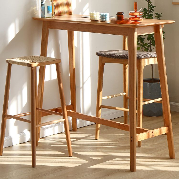 Modern Rectangular Bar Table Solid Wood Bar Table for Dining Room