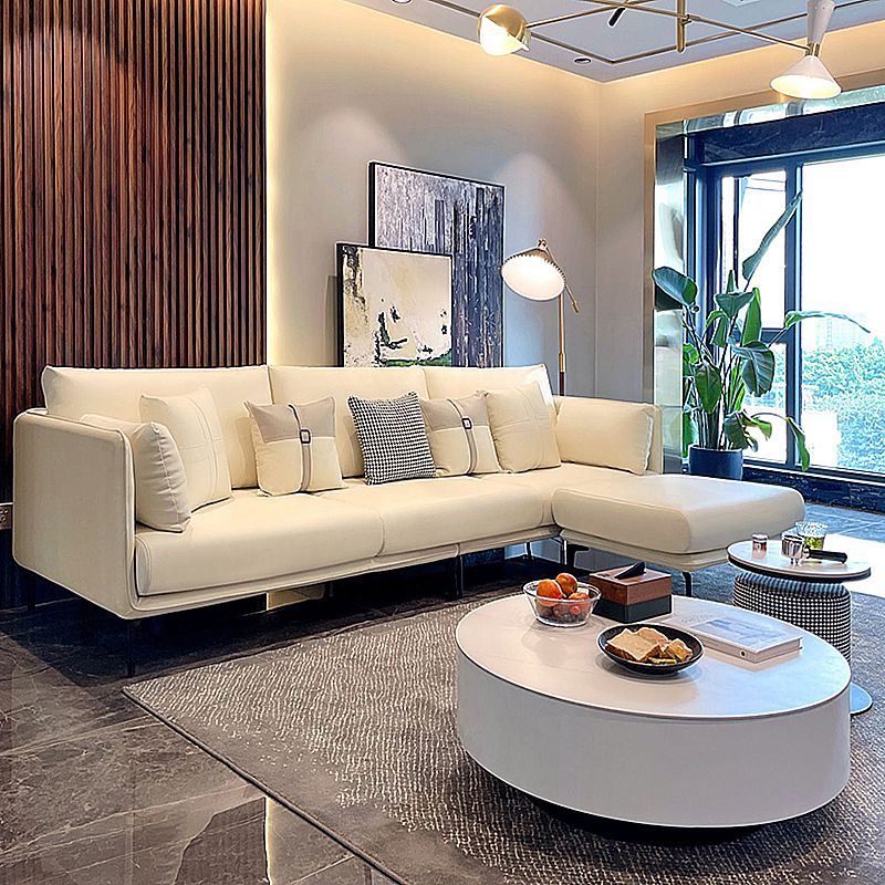 Contemporary Stain-Resistant Faux Leather Square Arm Sofa/Sectional for Living Room