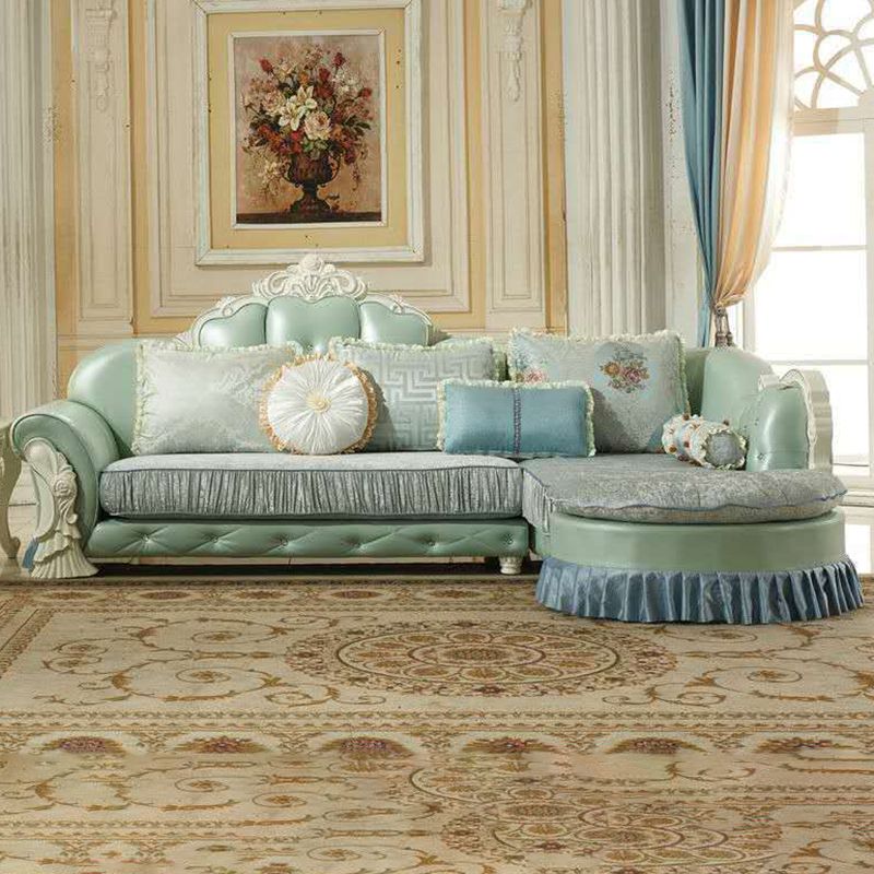 3/4-Seater Velvet Sectional Sofa L-Shape Flared Arm Sofa Sectional