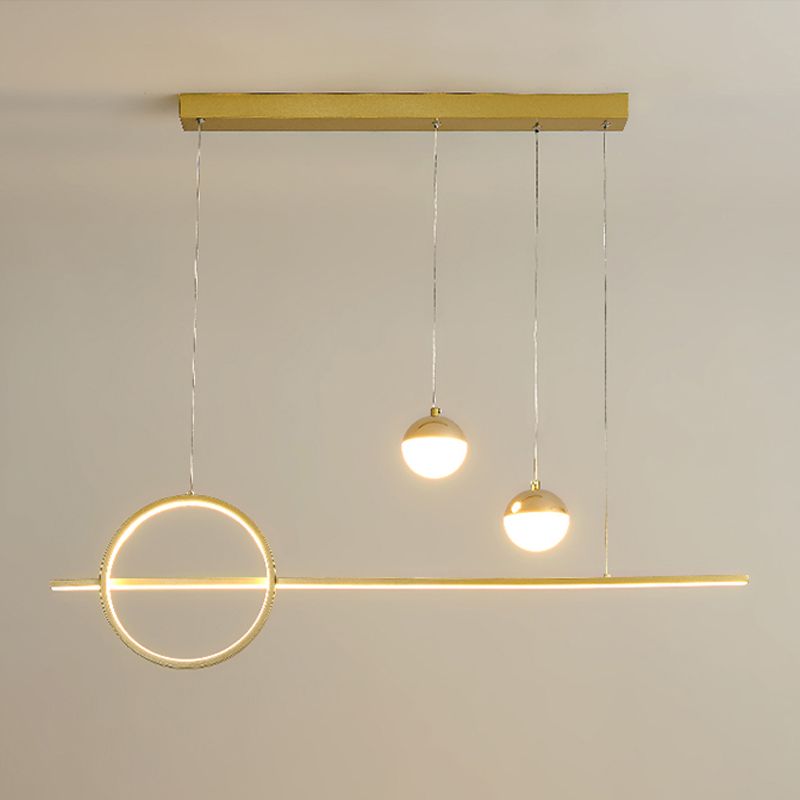 Modern Style Linear Pendant Lights Metal 4- Light Pendant Light Fixtures