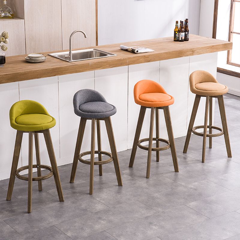Taburetes de bar contemporáneos de madera maciza, taburete de bar interior con reposapiés y respaldo bajo