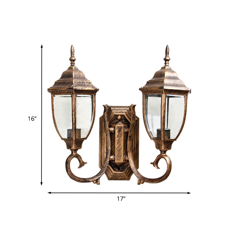 Rust 2 Idee di illuminazione a parete lampadina logge in vetro trasparente lampada a forma di parete a forma di parete con braccio attorcigliato