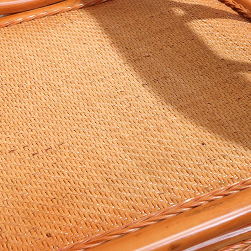 Traditional Rocking Chair Rattan Frame Spindle Backrest Solid Color Indoor Rocking Chair