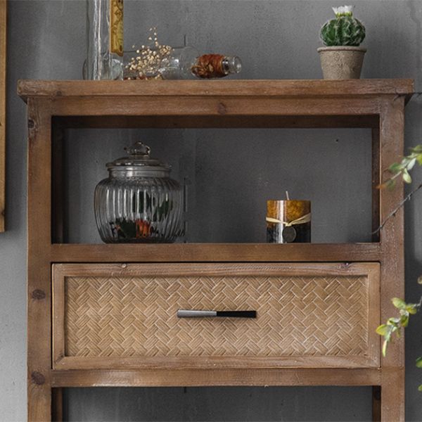 Industrial Wood Drawers Included Cabinet Distressed Brown Accent Cabinet