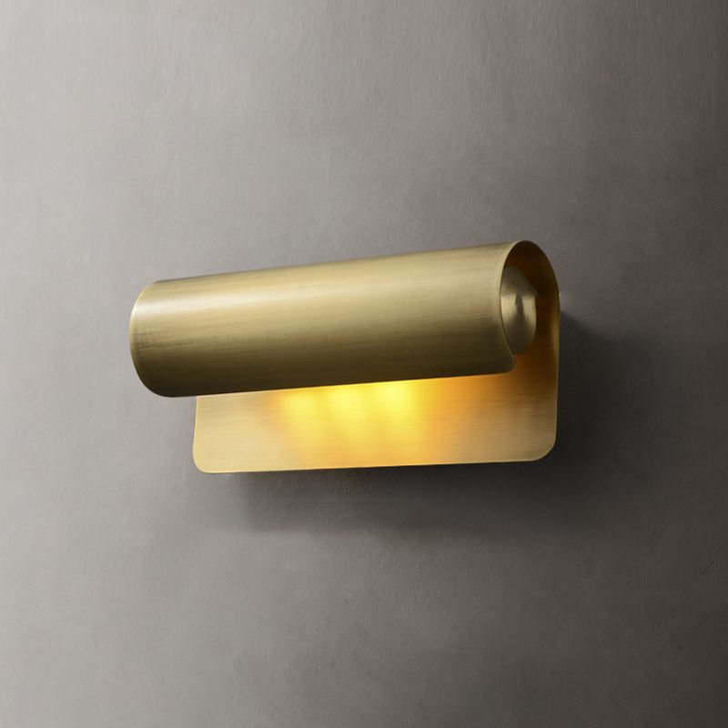 Iluminación de pared de medio cilindro de metal estilo moderno de luces múltiples lámparas de pared en latón