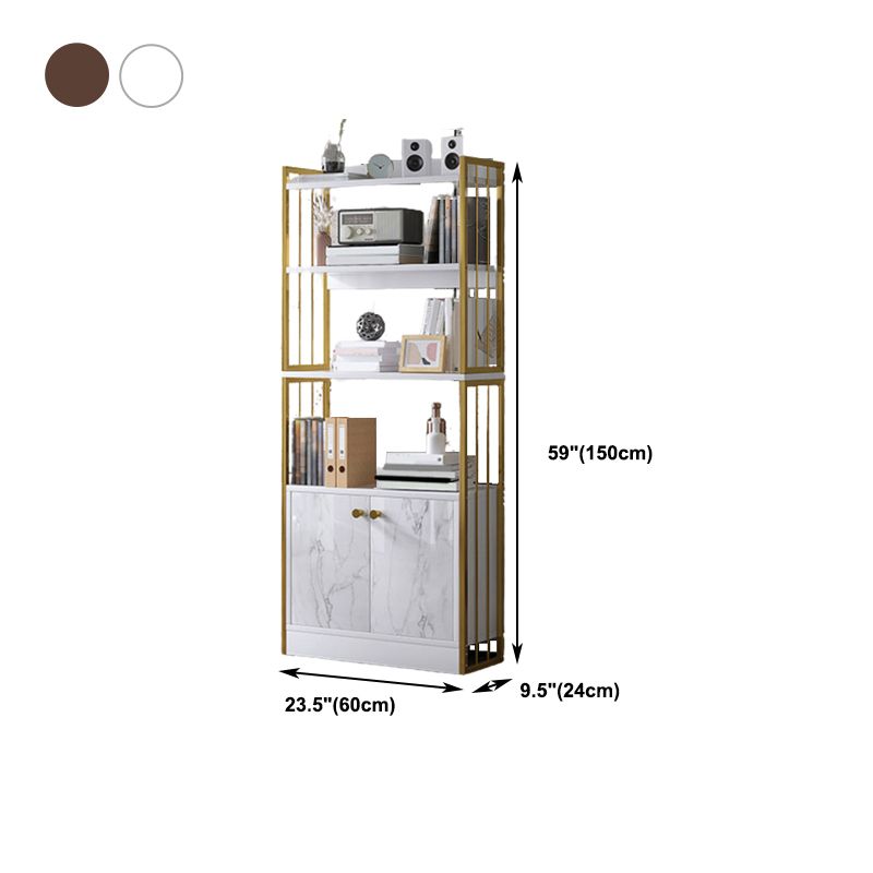 Modern Metal Book Shelf Home Open Back Bookcase with Shelves