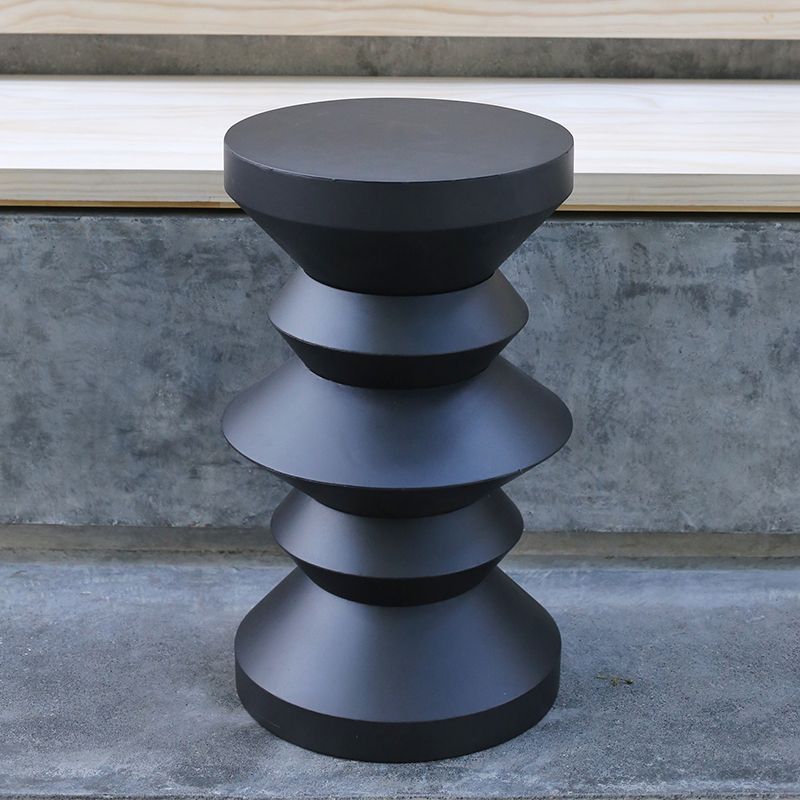 14" Wide Contemporary Corner Table Round Metal Black Side Table