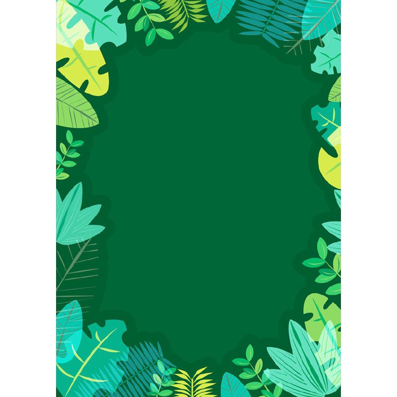 Pastel Color Tropical Wall Mural Great Leaves Pattern Wall Covering for Guest Room