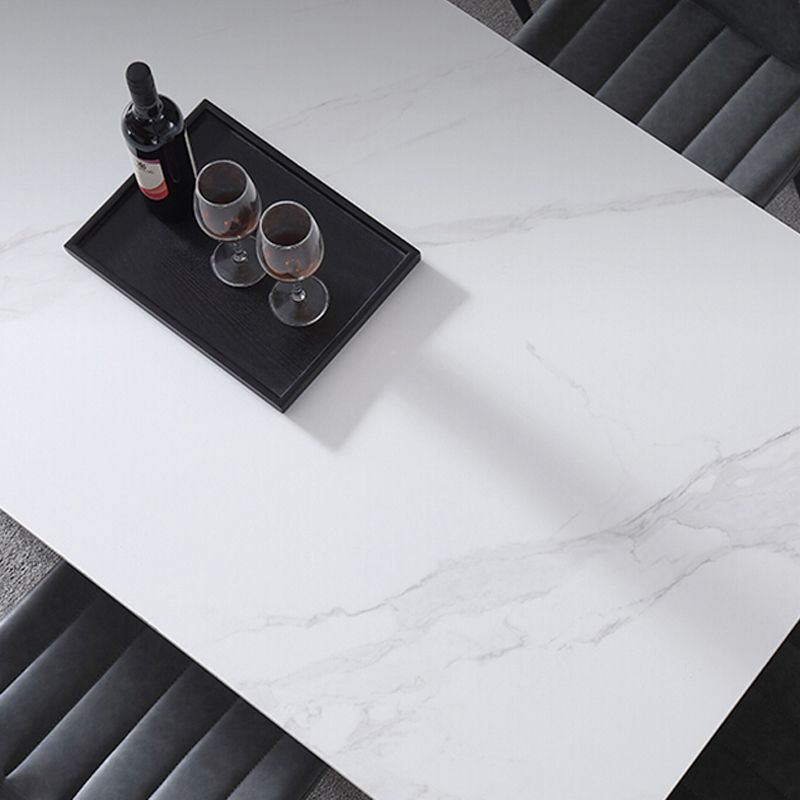 Modern Sintered Stone Top Dining Set Rectangle 1/2/5/7 Pieces Dining Room Table Set