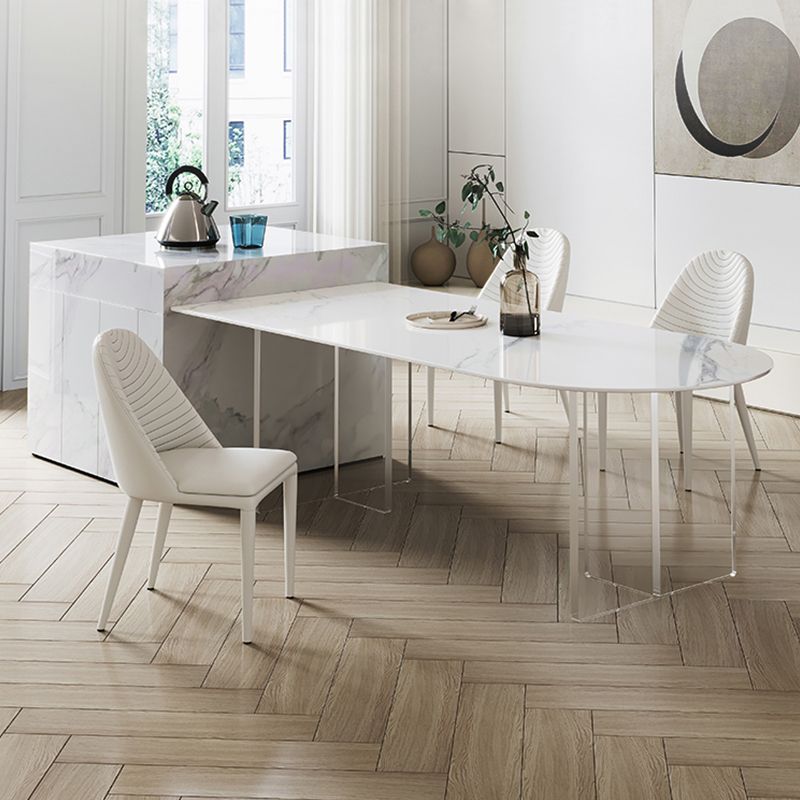 Modern 1/2/3/4/5 Pieces Dining Set Rectangle Acrylic Dining Table Set